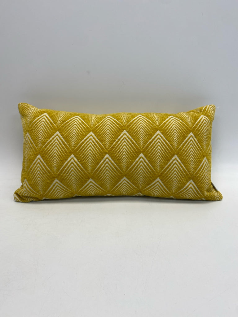 Gold White Print Pillow