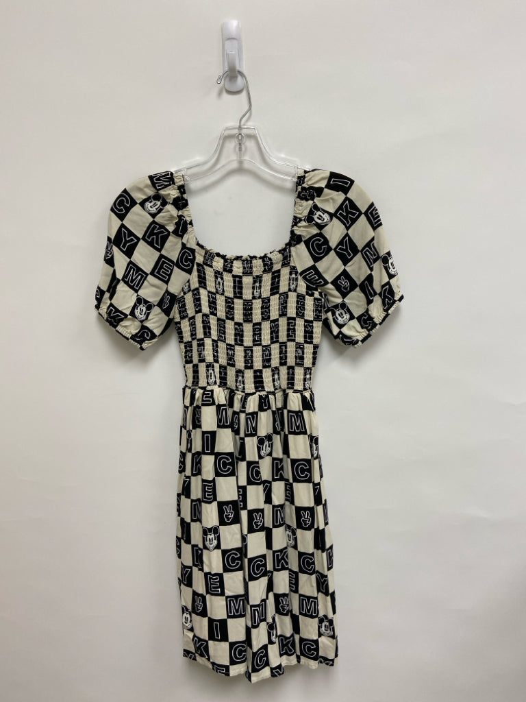 Disney Size XS White Black Checkered Ladies Dress