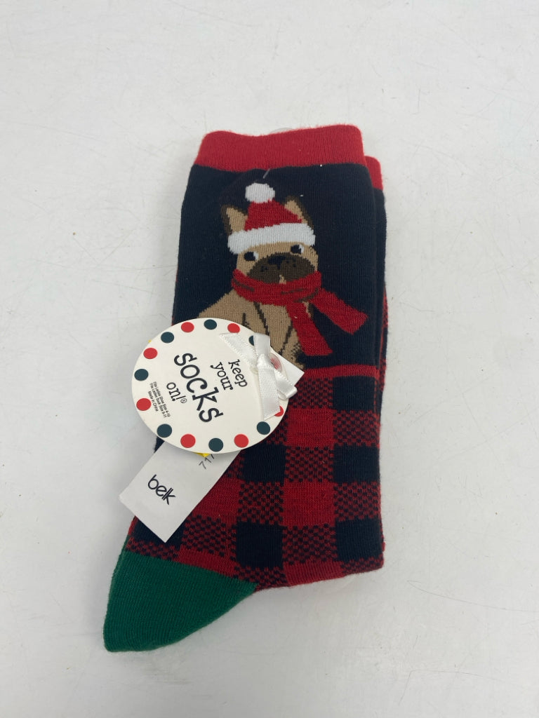 Red/Black Green/Beige Dogs Socks