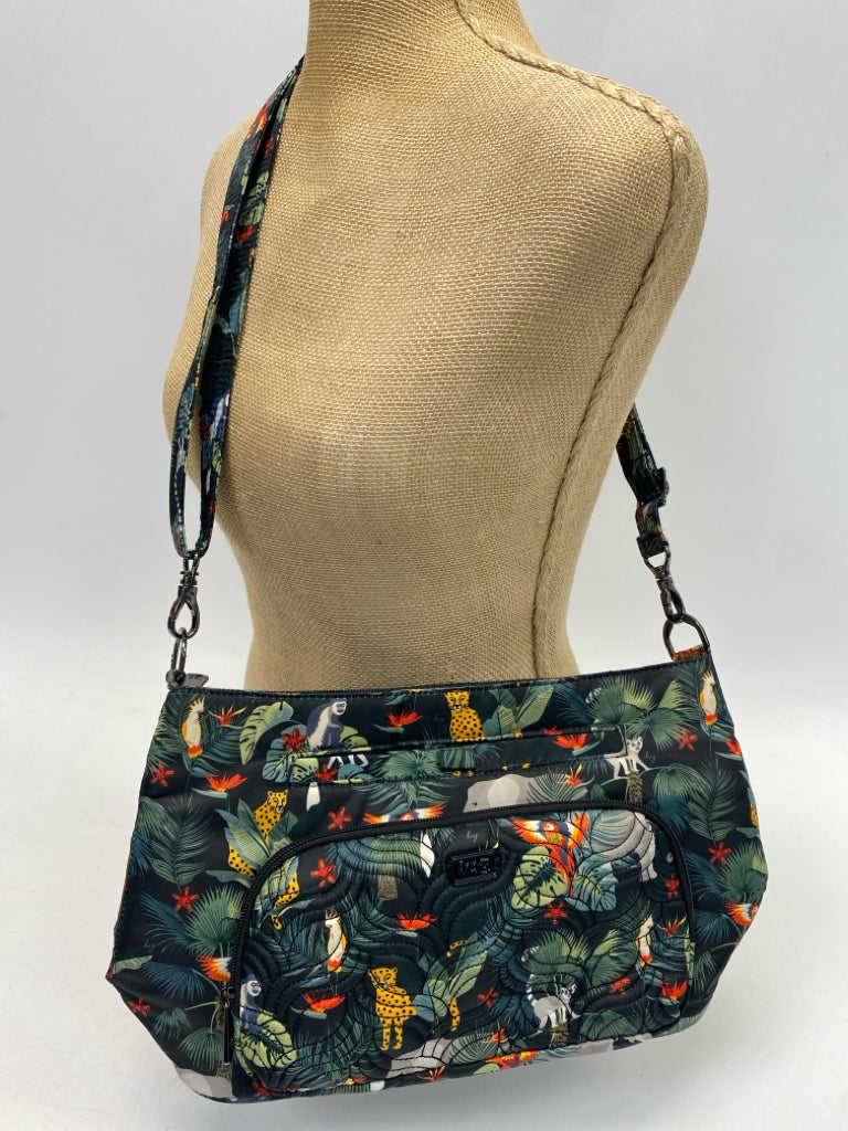 Lug Black Green/Multi Jungle Animal(s) Crossbody
