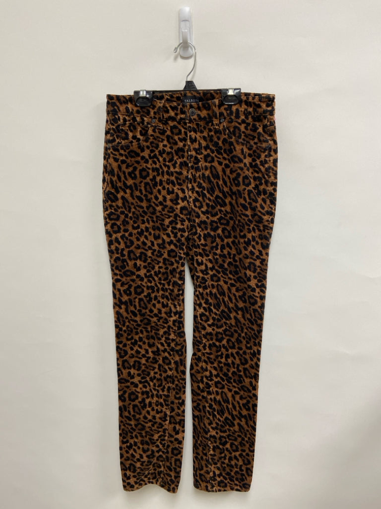 Talbots Size 6 Brown Black Animal Print Ladies Pants
