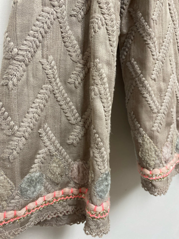 blank LONDON Size XS Taupe Pink Embroidered Ladies Jacket