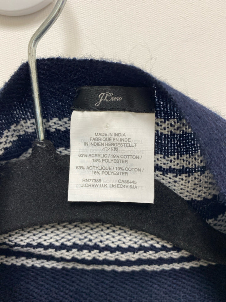 J Crew Size OSFM Navy White Striped Cape Ladies Sweater