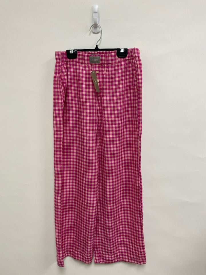 NWT J Crew Size XS Hot Pink Cream/Orange Plaid Ladies Pajama Pant