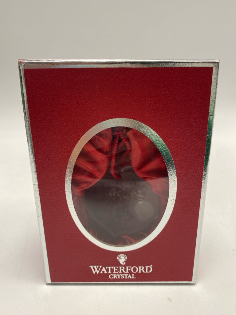 Waterford Clear Frosted Hearts Crystal Ornaments