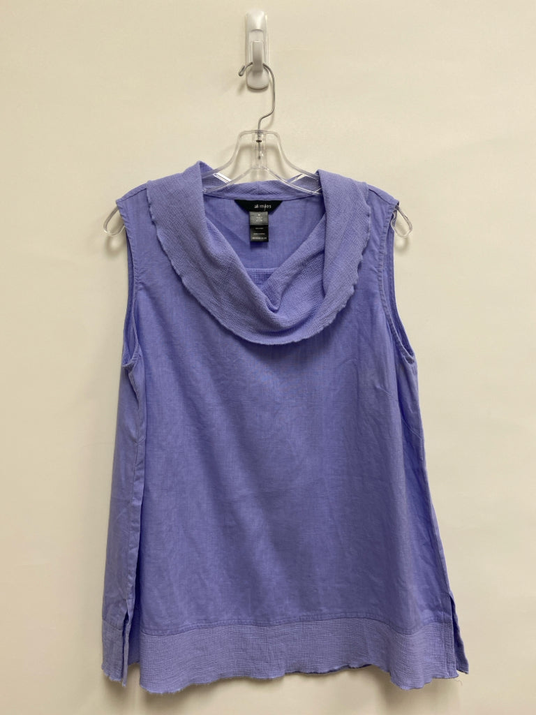 Ali Miles Size M Lavender Sleeveless Linen Ladies Top