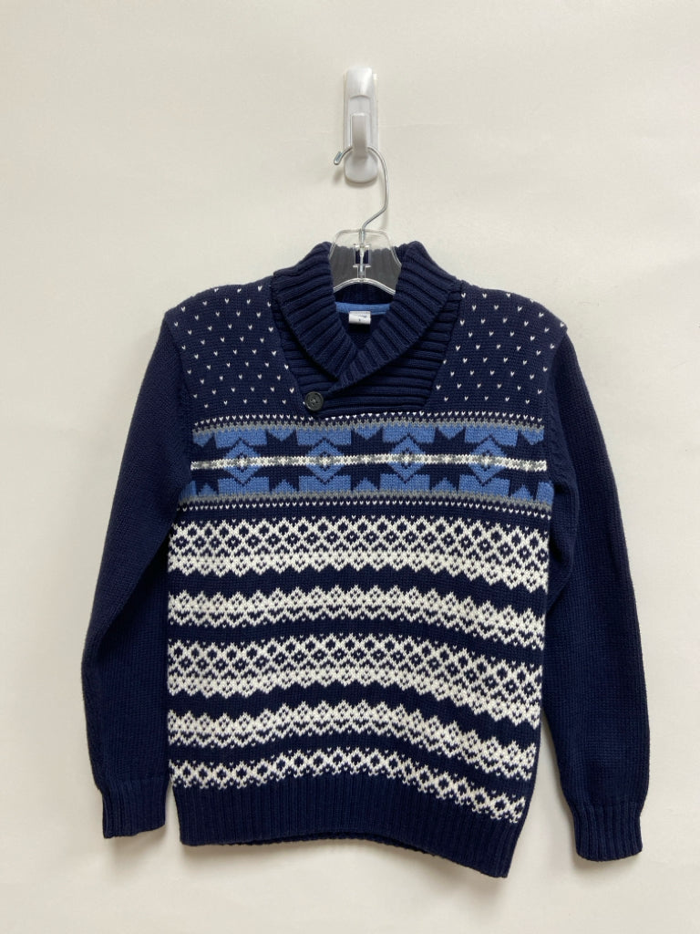 Janie and Jack SIZE 7 Navy White/Blue Cowl Neck Boy&
