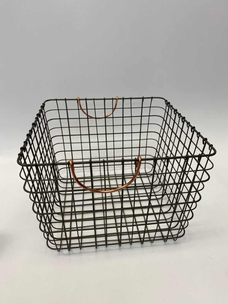 Gray Copper Cut-Out Metal Basket