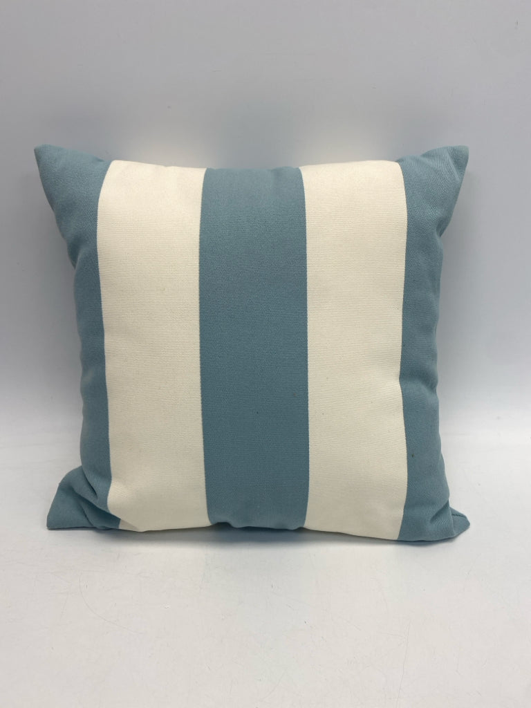 Pottery Barn Blue Cream Striped Pillow