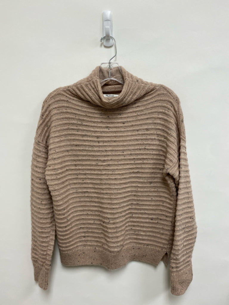 Madewell Size XS Tan Charcoal Speckles Mock Neck Ladies Sweater