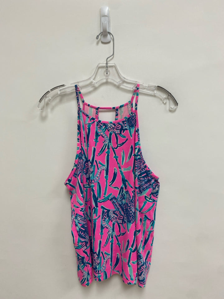 LILLY PULITZER Size M Pink Blue Sleeveless Ladies Top
