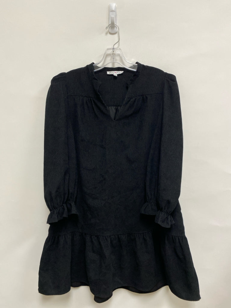 Joy Joy Size M Black Long Sleeve Corduroy Ladies Dress