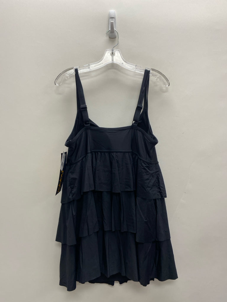 NWT  SIZE  20W Black Ruffles Plus Size Swimwear