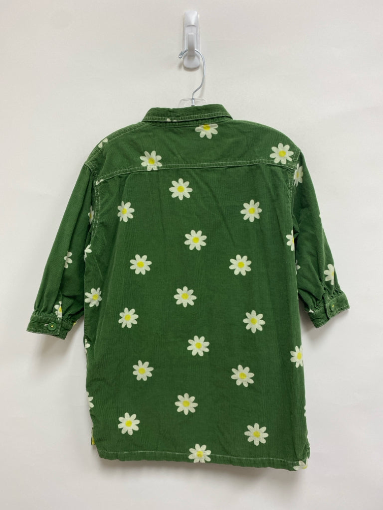 Boden SIZE 6/7 Green Yellow/Cream Flowers Corduroy Girl&