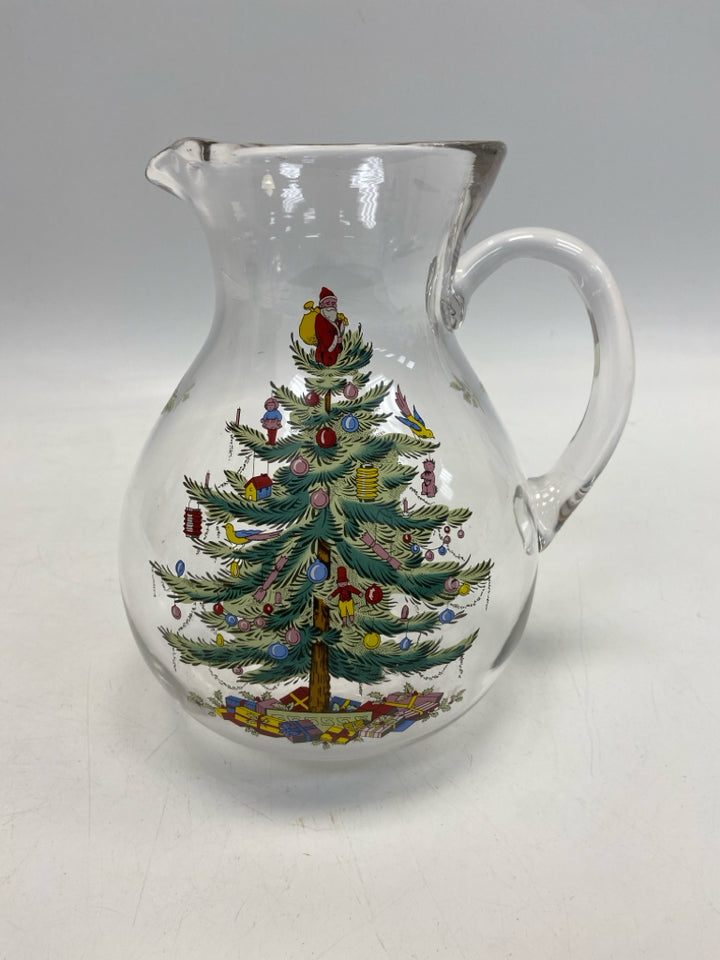 Spode Clear Green/Multi Trees Glass Christmas
