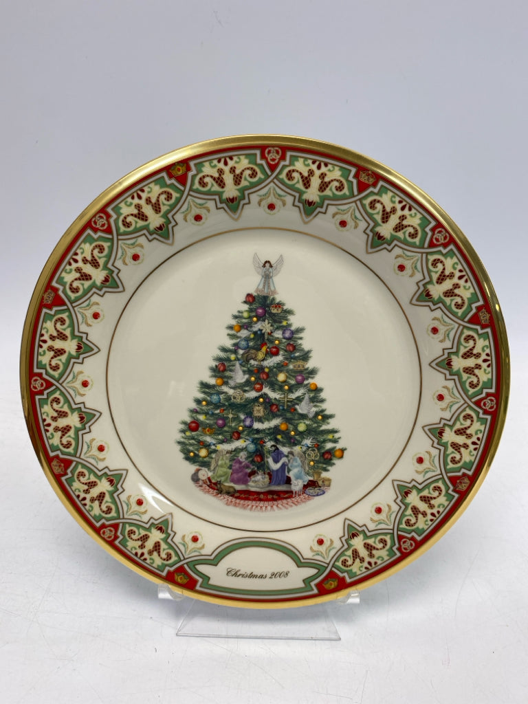 Lenox Cream Green/Multi Christmas Decorative Plate
