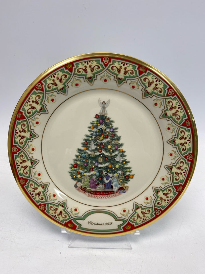 Lenox Cream Green/Multi Christmas Decorative Plate