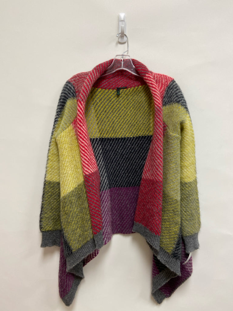 Size S Red Black/Yellow Mottled Drape Ladies Sweater