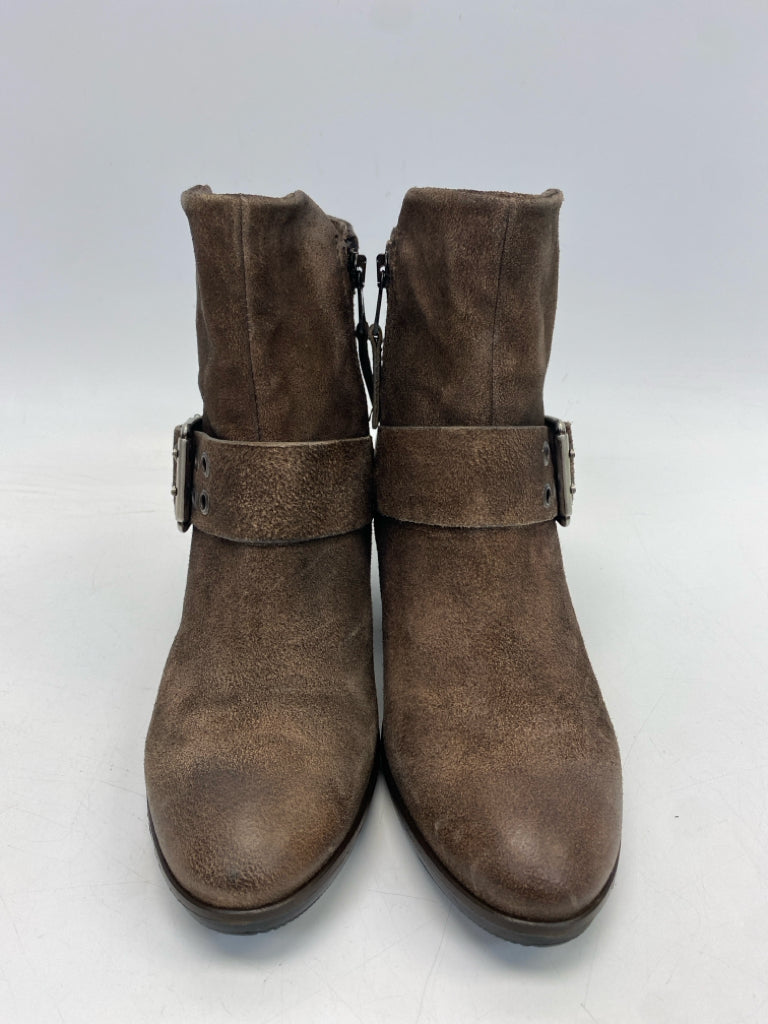Size 39 Brown Side Zipper Leather Boots