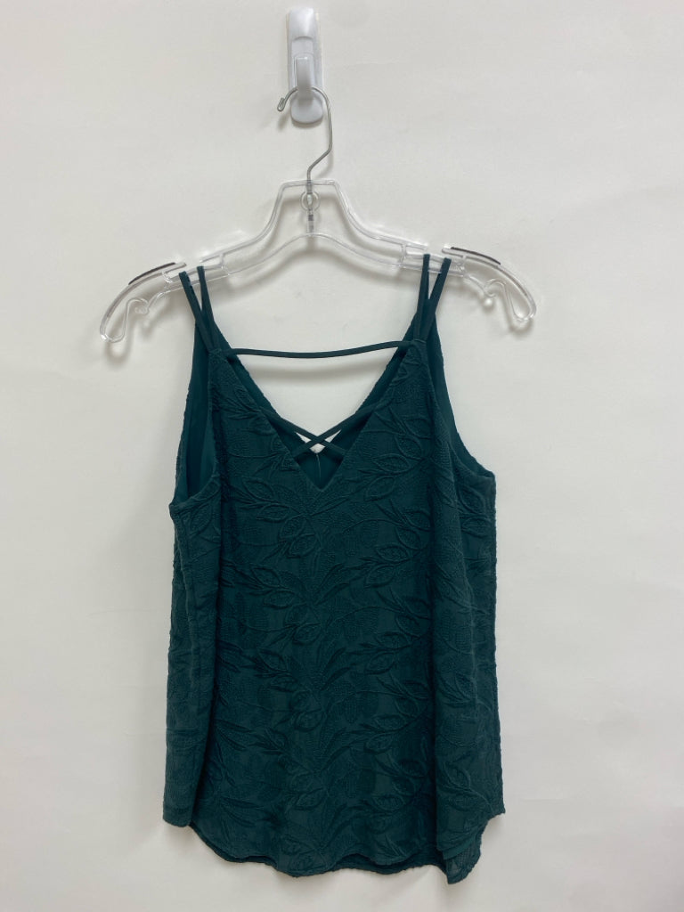 LOFT Size XXS Forest Green Texture Tank Ladies Top