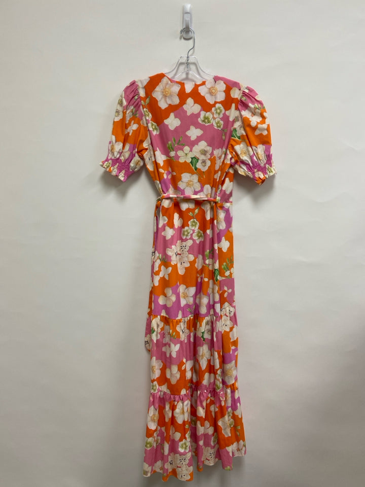 NWT Hutch Size M Pink Orange/Green Flowers Wrap Ladies Dress
