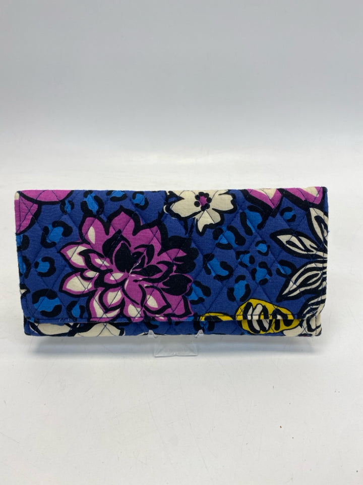 Vera Bradley Blue Purple/Cream Flower(s) Wallet