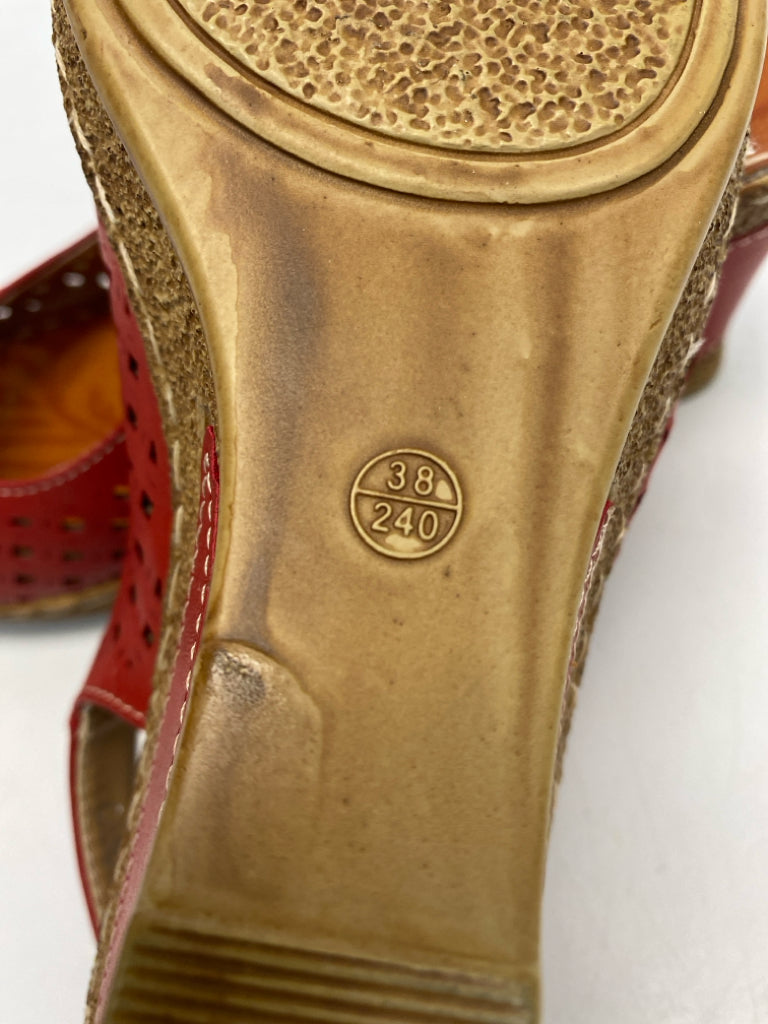 Patrizia  Size 38 Red Perforated Sandals