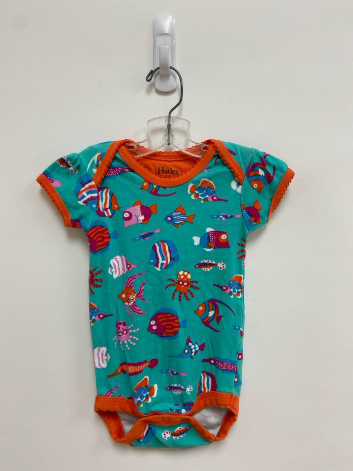 Hatley SIZE 18-24M Aqua/Orange Blue/Multi Fish Girl&