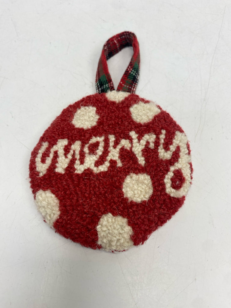 Red Cream Polka Dot Ornaments