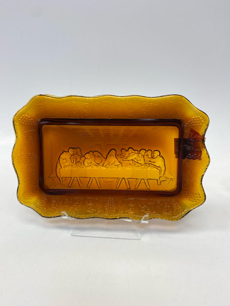 Amber Glass Tray