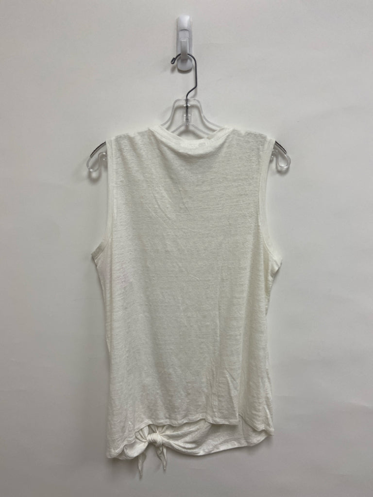 NWT Banana Republic Size L Cream Sleeveless Linen Ladies Top