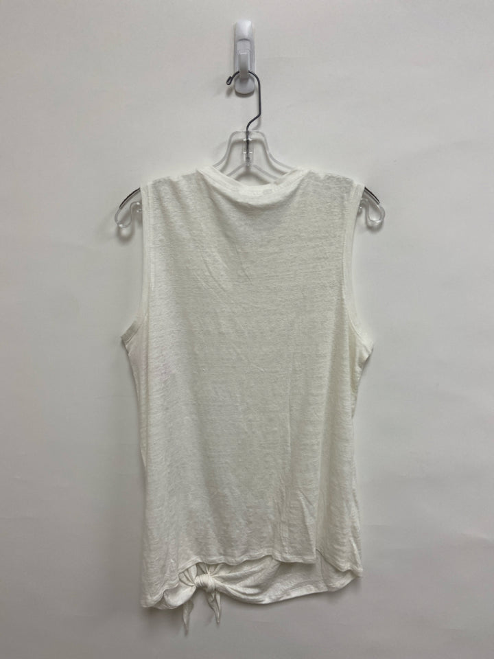 NWT Banana Republic Size L Cream Sleeveless Linen Ladies Top
