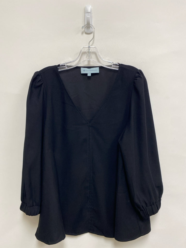 TUCKERNUCK Size L Black 3/4 Sleeve Ladies Top