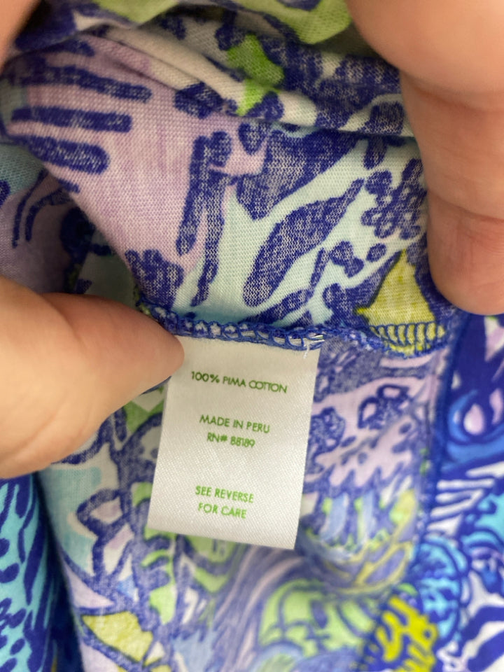 LILLY PULITZER Size XS Blue/Green Aqua/Purple V Neck Ladies Dress