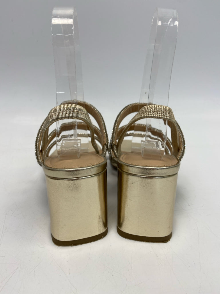 Size 6 Gold Silver Rhinestone(s) Sandals
