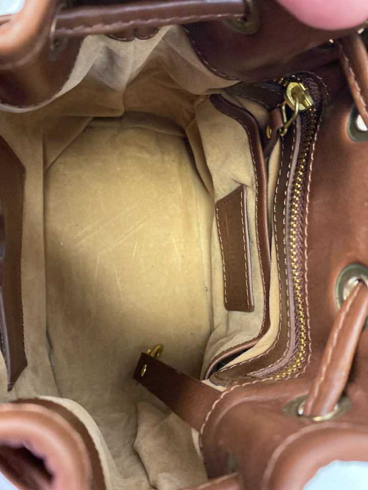 J.W. Hulme Dark Brown Drawstring(s) Leather Handbag