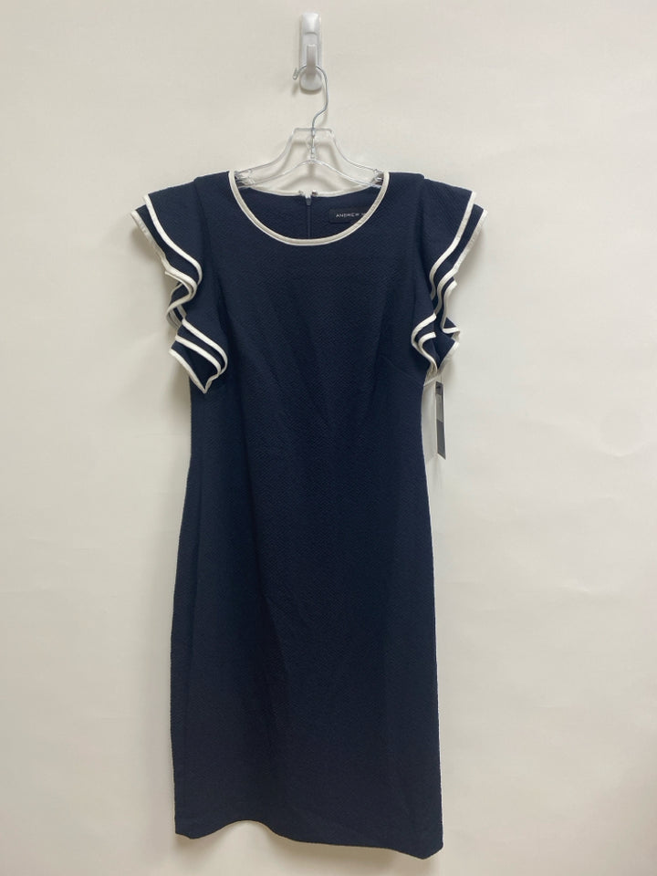 NWT Andrew Marc Size 10 Navy White Trimmed Ladies Dress