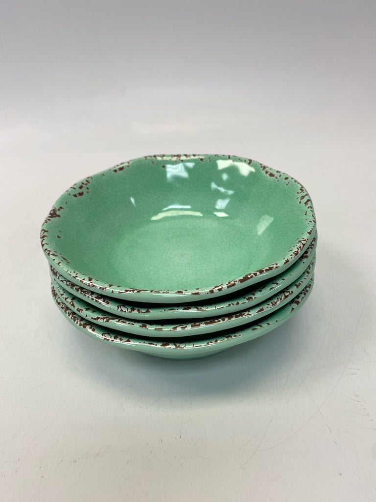 Tommy Bahama Mint Green Brown Trimmed Melamine Bowl(s)