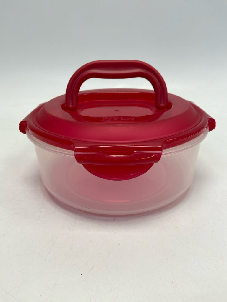 Lock &amp; Lock Red Clear Storage Container