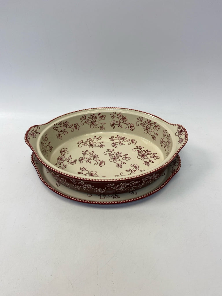 Temp-tations Red Cream Serving Piece