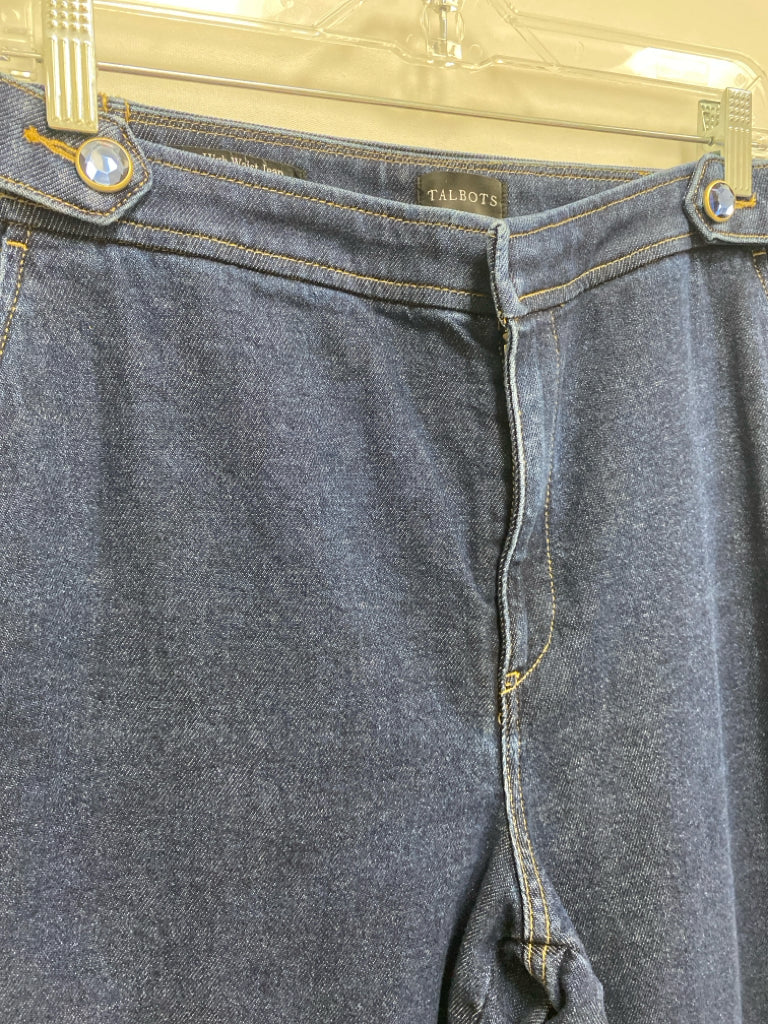 Talbots Size 12 Dark Blue Jeweled Denim Ladies Jeans