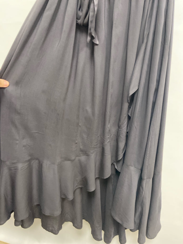 NWT Jodifl Size L Dark Gray Green/Pink Embroidered Ladies Dress