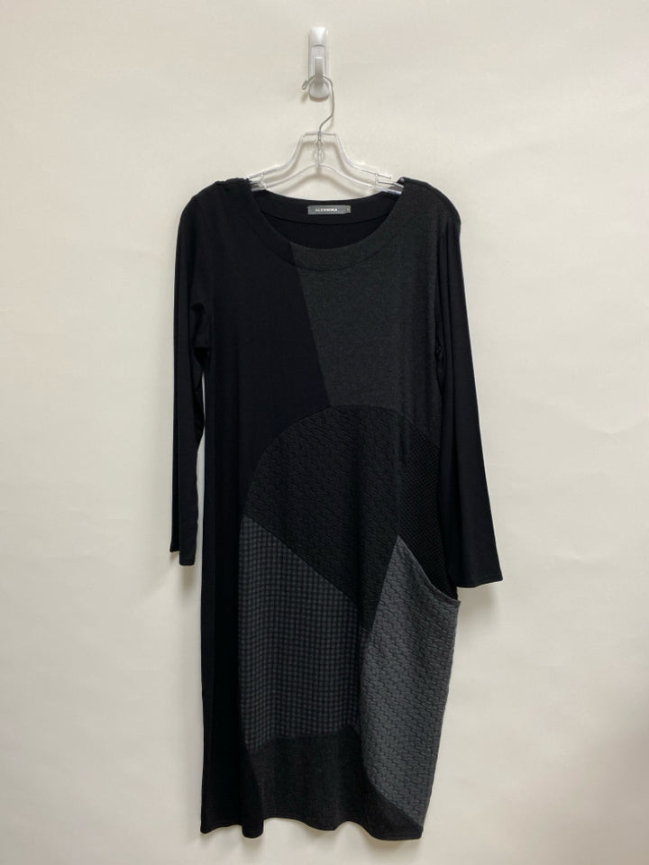 ALEMBIKA Size 1 Black Gray Color Block Ladies Dress