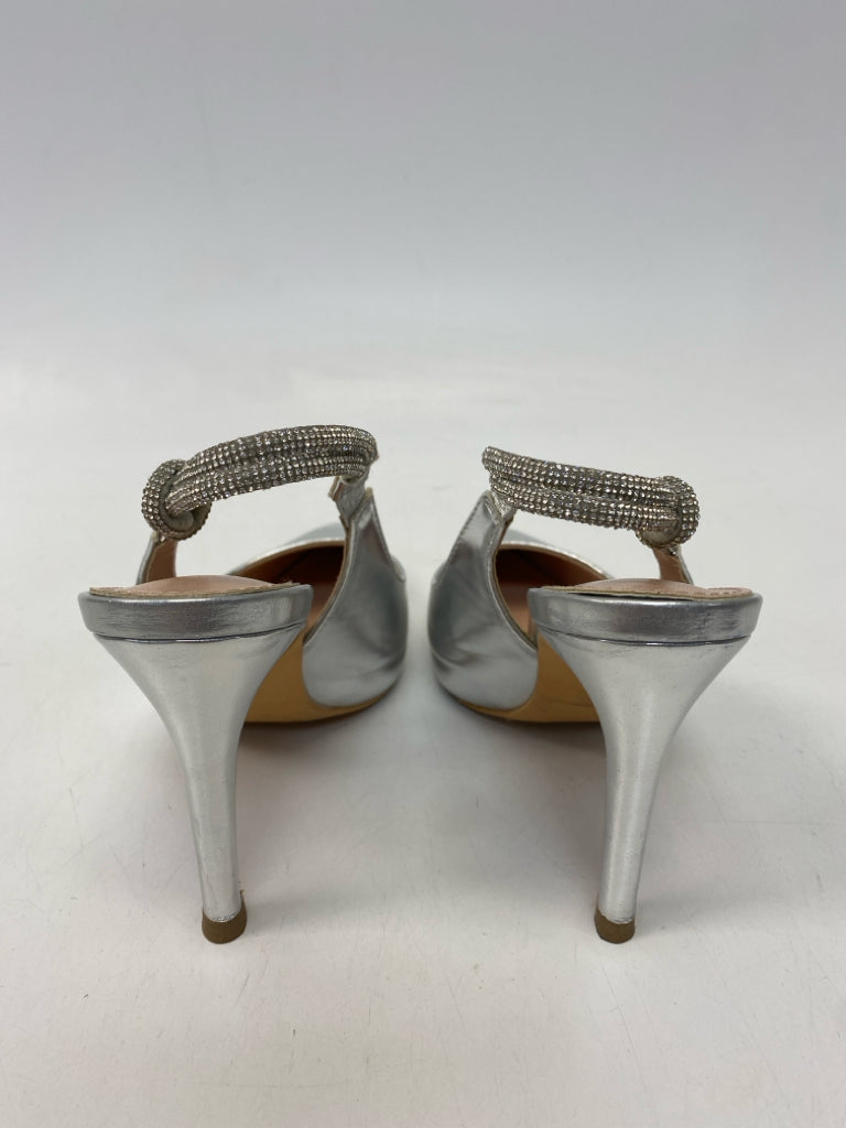 Size 5.5 Silver Rhinestone(s) Metallic Heels