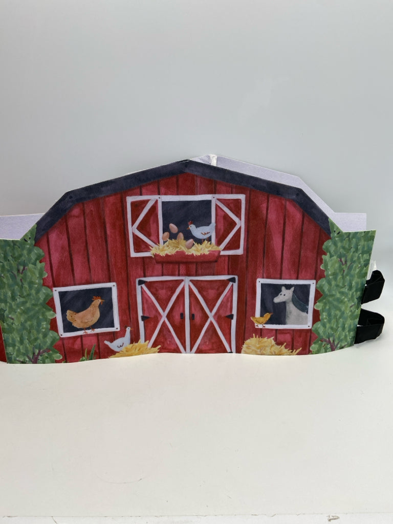 Pottery Barn Kids Red Multi Color Farm Animals Halloween