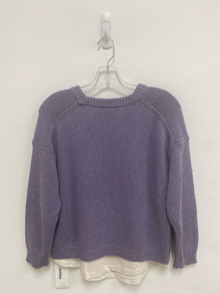 BROCHU WALKER Size XS Lavender White Wool Blend Ladies Sweater