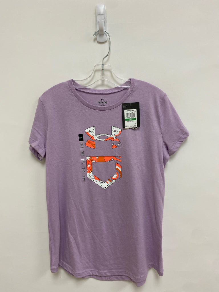 NWT Under Armour SIZE L Lavender White/Orange Logo Girl&