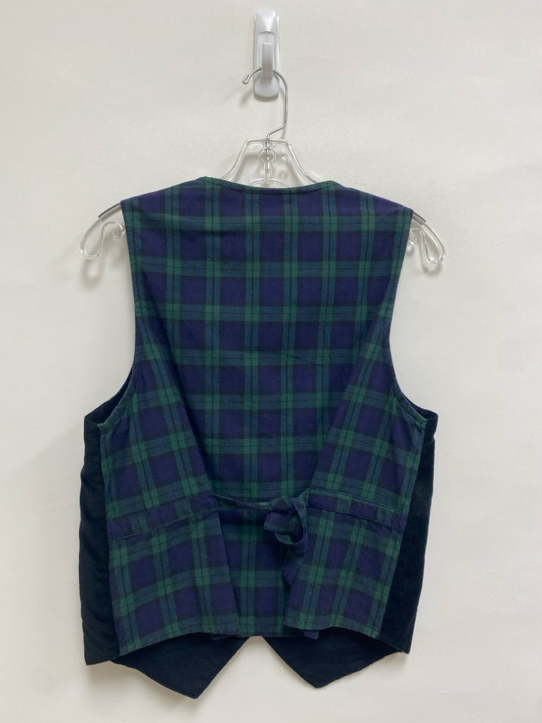 Size S Black Red/Green Christmas Button Up Ladies Vest