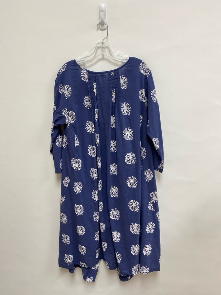 Tulip Size M Navy Cream Shapes Ladies Dress