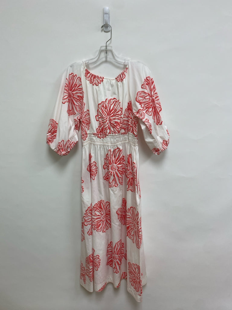 Marie Oliver Size S White Dark Coral Maxi Ladies Dress